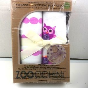 Zoocchini cotton flannel receiving blankets. Two per package